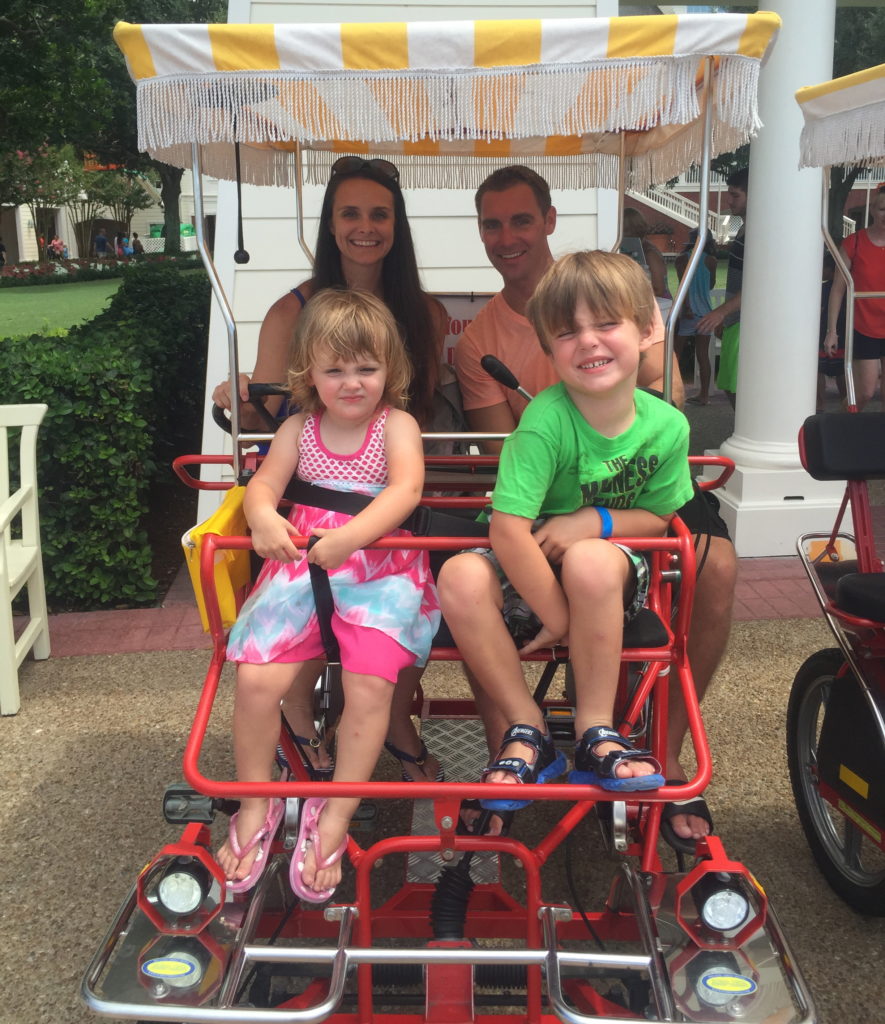 Surrey Bike rentals at Disney World are cheap and fun! Home on