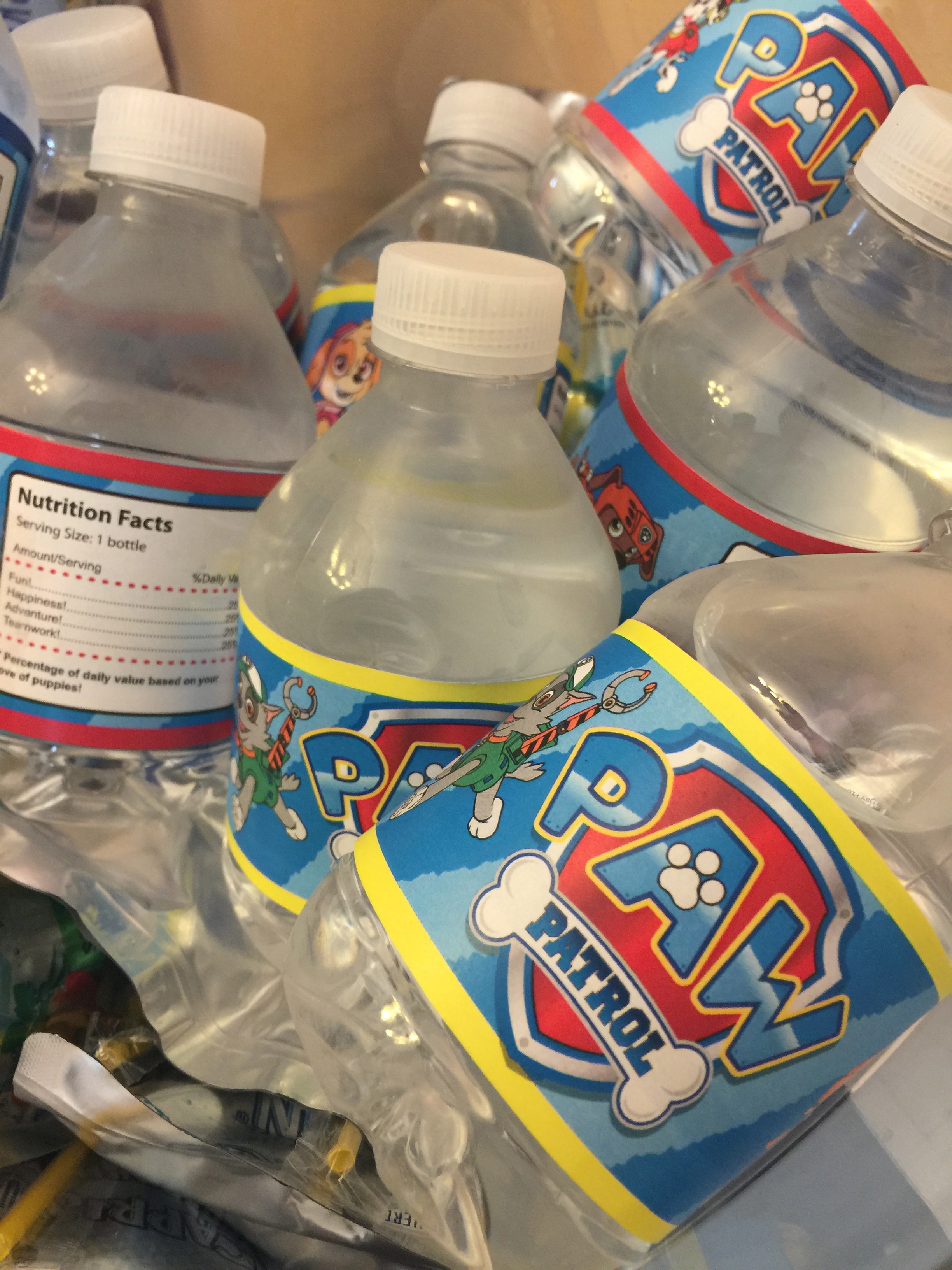 Paw Patrol Birthday Party water bottle labels - A Cupful of Life