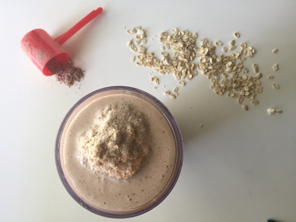 almond butter and oatmeal protein shake