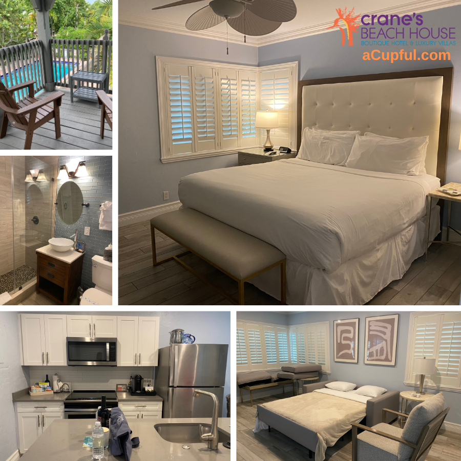 One bedroom suite at Cranes Beach House in Delray | aCupful.com | Mandy Carter