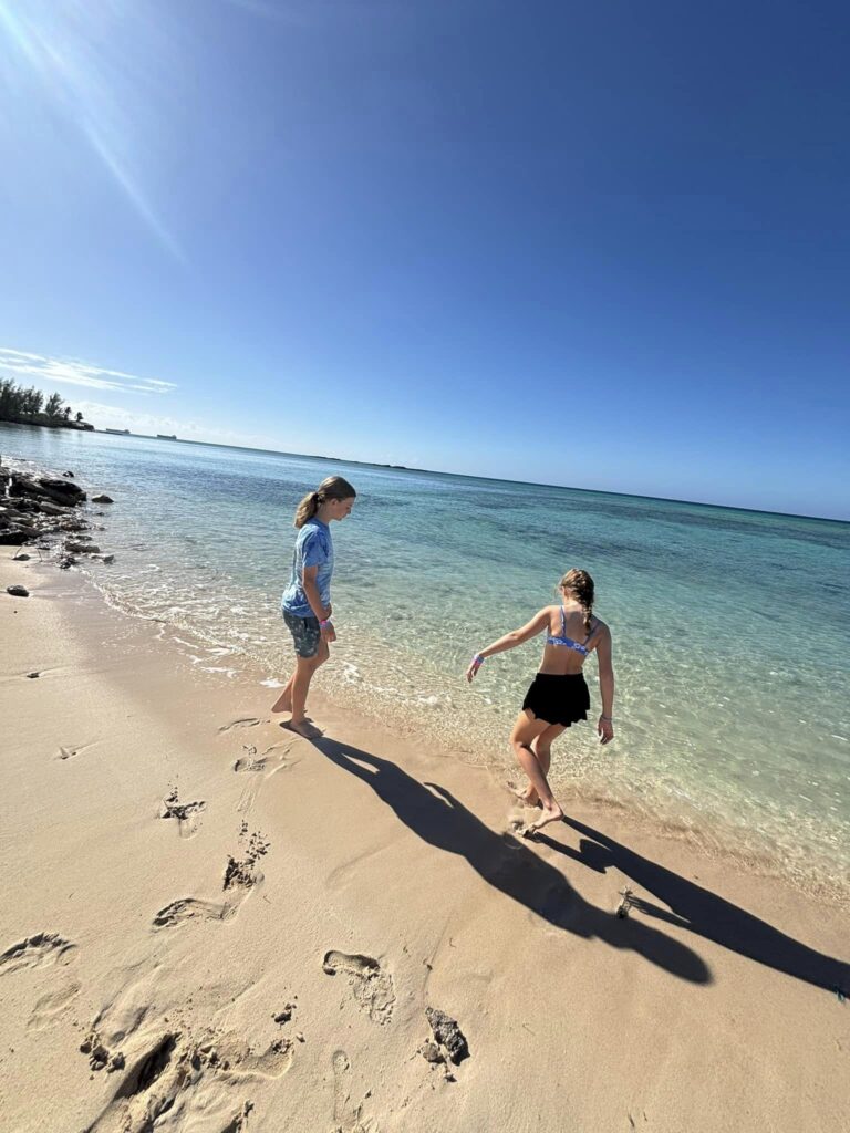 Crystal Beach in Freeport Bahamas with kids